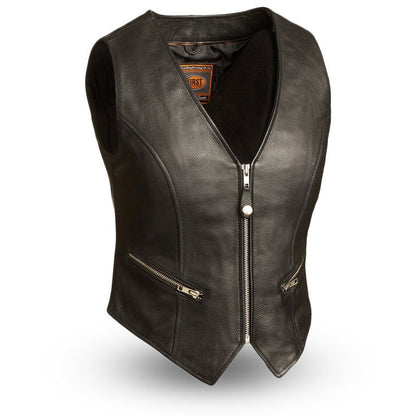 Women's Motorcycle Leather Vest- "Montana"