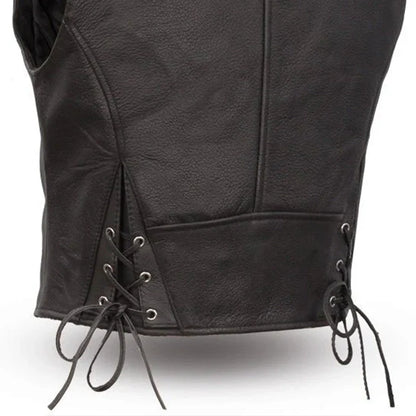 Women's Motorcycle Leather Vest- "Montana"