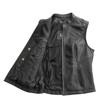 Women's Motorcycle Club Leather Vest- "Nina"