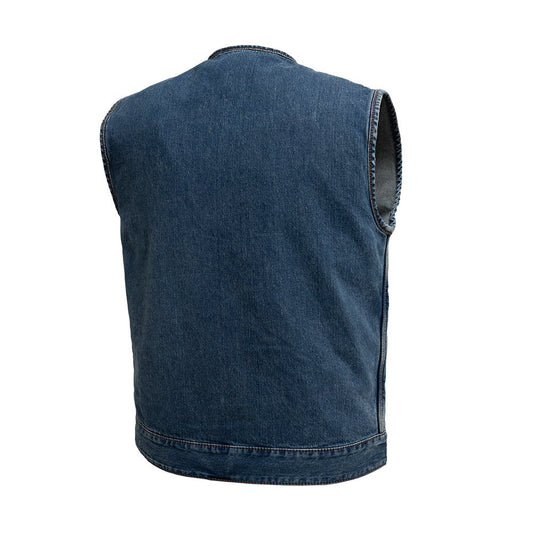 Men's Motorcycle Denim Vest- No Limit