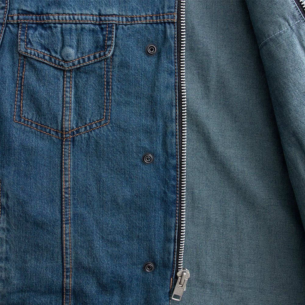 Men's Motorcycle Denim Vest- No Limit