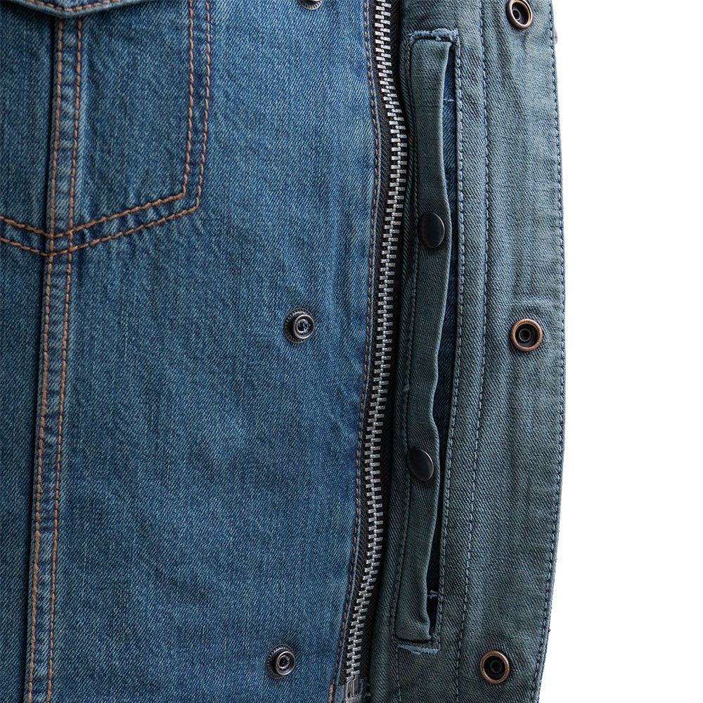 Men's Motorcycle Denim Vest- No Limit