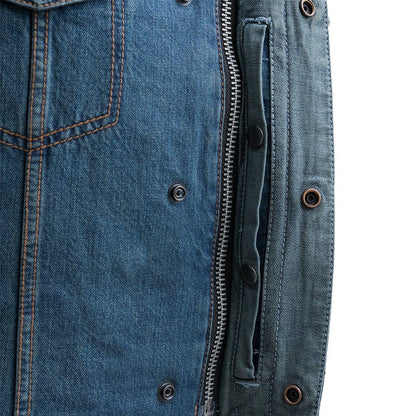 Men's Motorcycle Denim Vest- No Limit