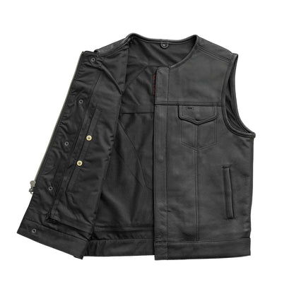 Men's Motorcycle Leather Vest- No Rival -