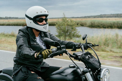 Women's Leather Motorcycle Riding Shirt- "Onyx"