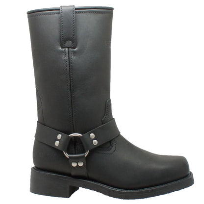 StormGuard Men's black Leather biker boots