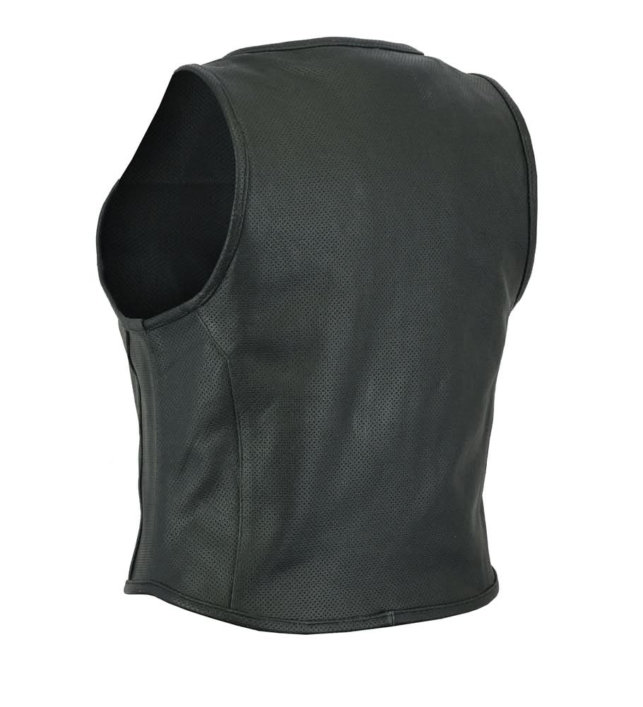 Women's Perforated Cowhide Leather SWAT Team Style Vest