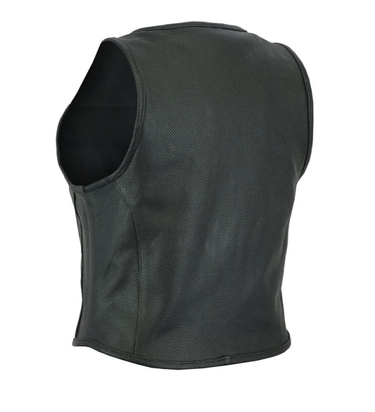 Women's Perforated Cowhide Leather SWAT Team Style Vest