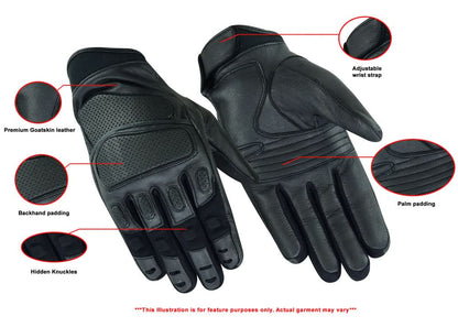 Heavy Duty Leather Sporty Riding Glove