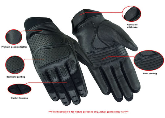 Heavy Duty Leather Sporty Riding Glove