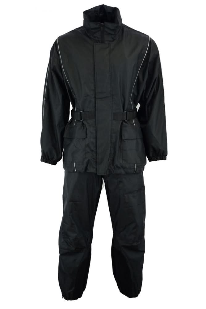 Rain Suit- all black with piping