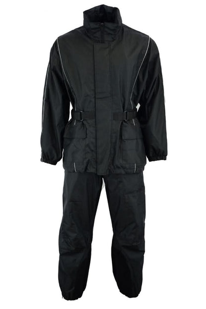 Rain Suit- all black with piping