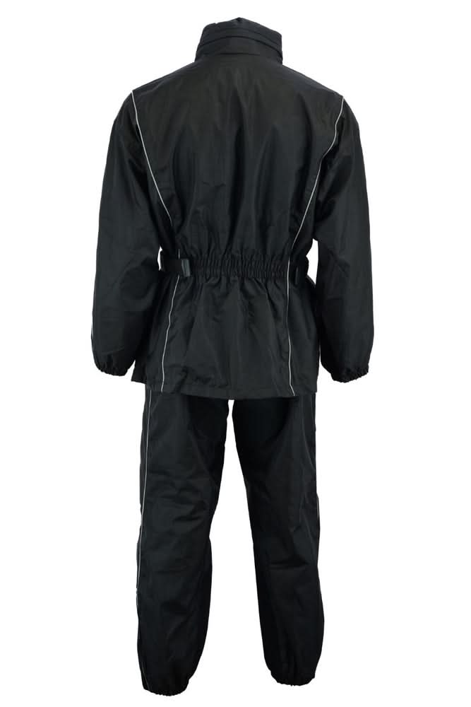 Rain Suit- all black with piping