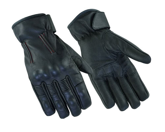 Men's Black Leather Rakish Glove