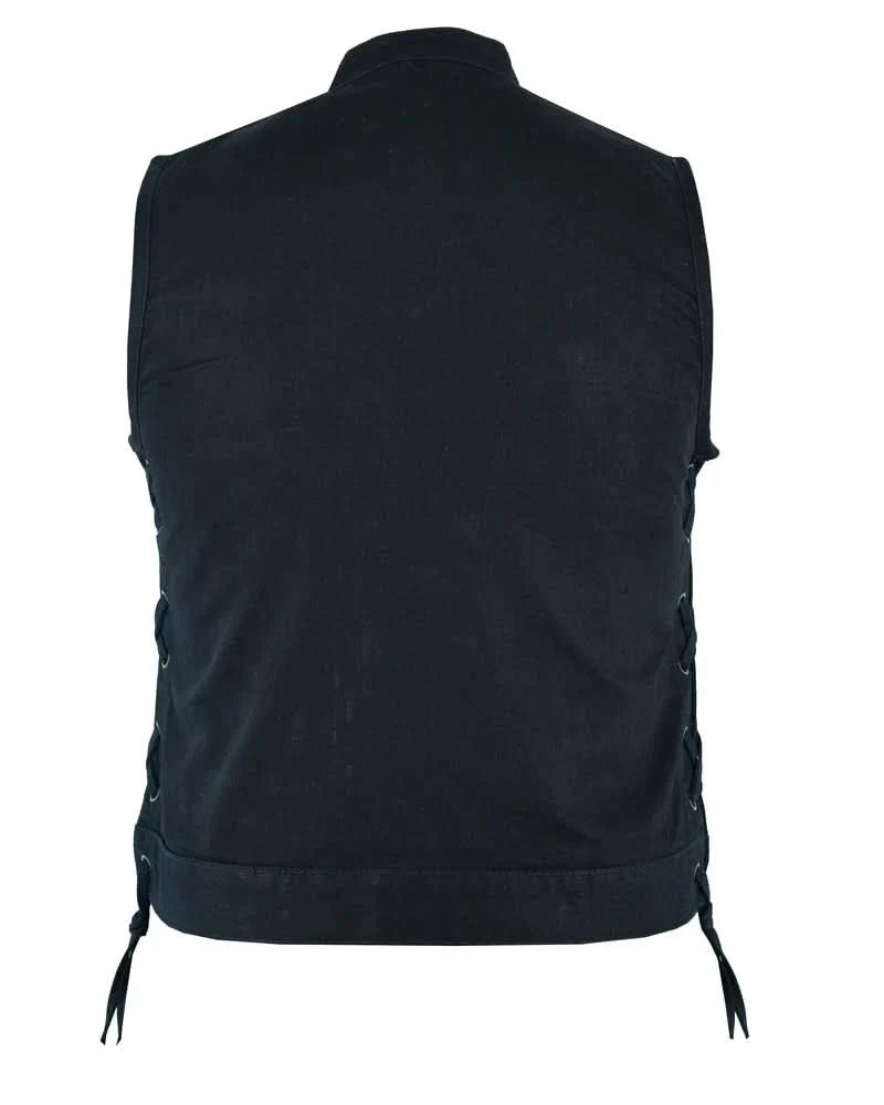Women's Advanced Black Denim Vest with Side Laces