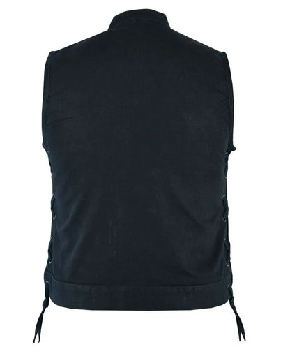 Women's Advanced Black Denim Vest with Side Laces