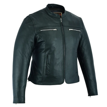 Women's "Road Queen" Women's Black Leather Riding Jacket