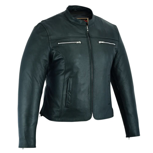 Women's "Road Queen" Women's Black Leather Riding Jacket