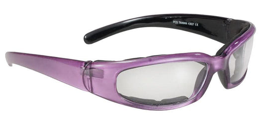 Rally Wrap Padded Black and Purple Frame with Clear Lens "43027"