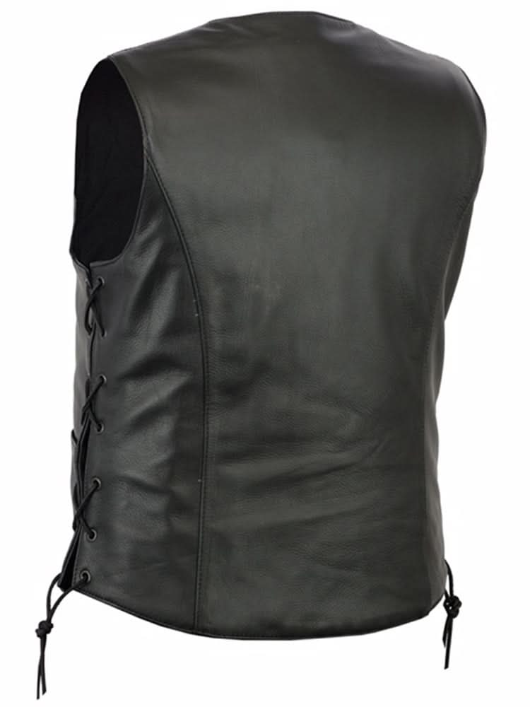 Men's classic Western Style leather vest- "New Catch"