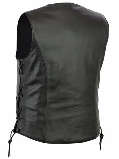 Men's classic Western Style leather vest- "New Catch"