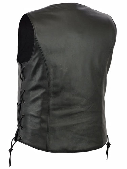 Men's classic Western Style leather vest- "New Catch"