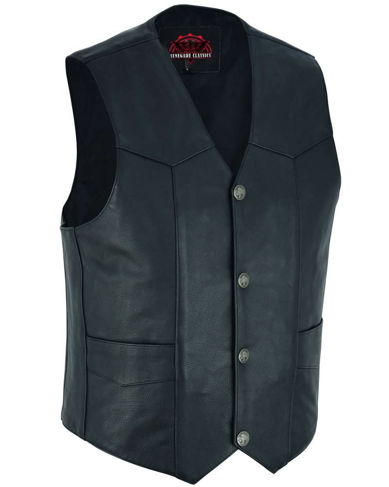 Men's Western Style vest with Buffalo Nickel Head Snaps