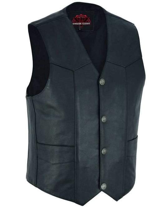 Men's Western Style vest with Buffalo Nickel Head Snaps