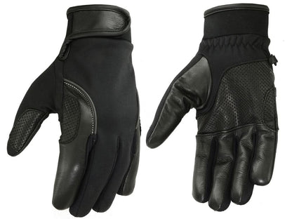 Men's Leather and Textile Lightweight Riding Glove