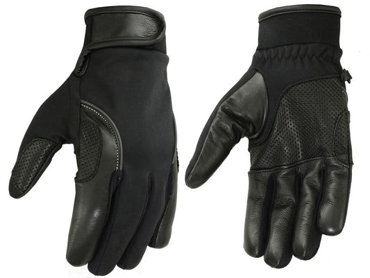 Men's Leather and Textile Lightweight Riding Glove
