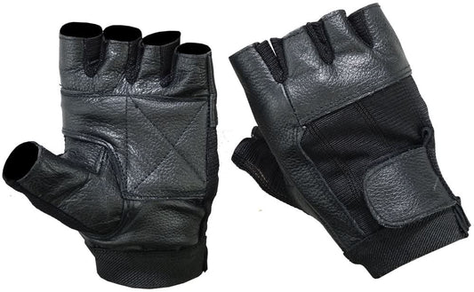 Leather and Mesh Fingerless Glove