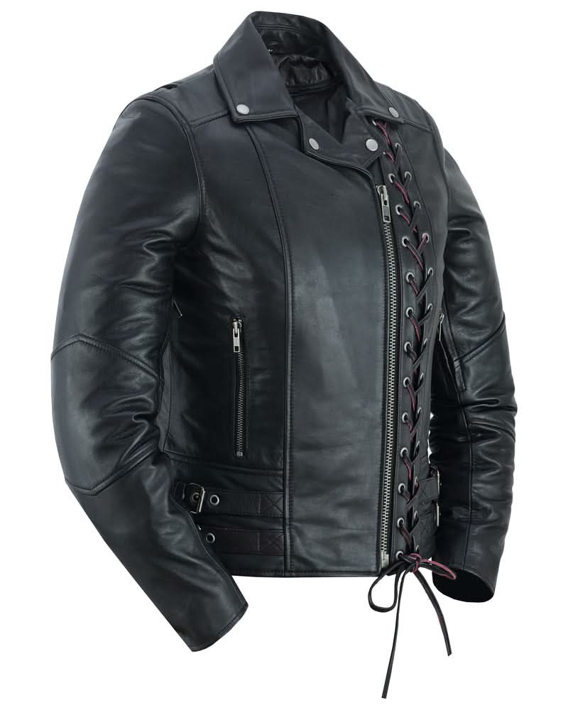 Women's Fashion Leather Jacket "Black Pearl"