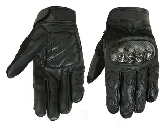 Men's Leather and Textile Sporty Glove