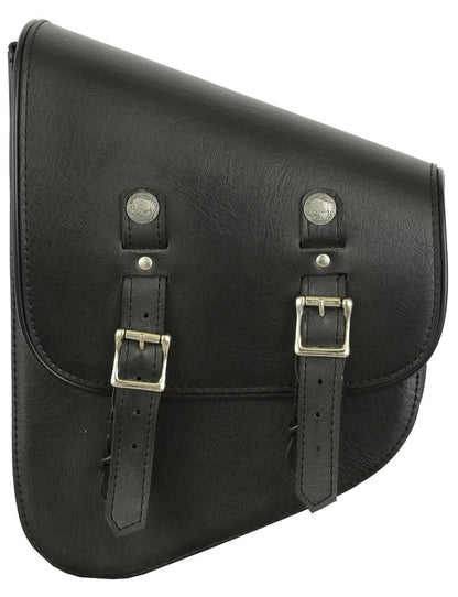 Left Side Synthetic Leather Swing Arm Bag W/ Buffalo Snaps