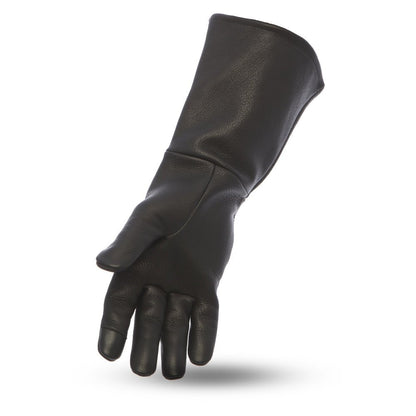 Men's Black Leather Motorcycle Gauntlet- "Phenom"