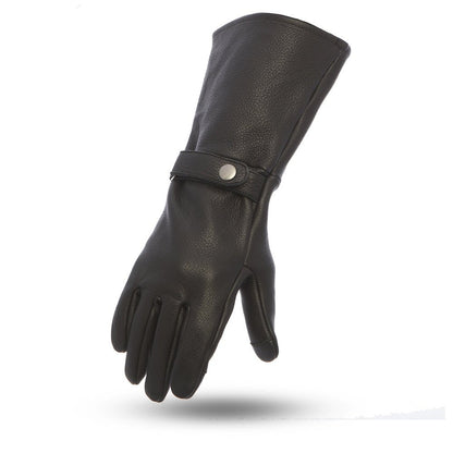 Men's Black Leather Motorcycle Gauntlet- "Phenom"