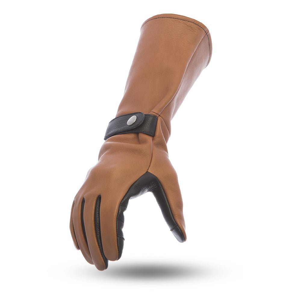 Men's Motorcycle Whiskey Leather Gauntlet- "Phenom"