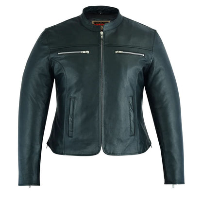 Women's "Road Queen" Women's Black Leather Riding Jacket
