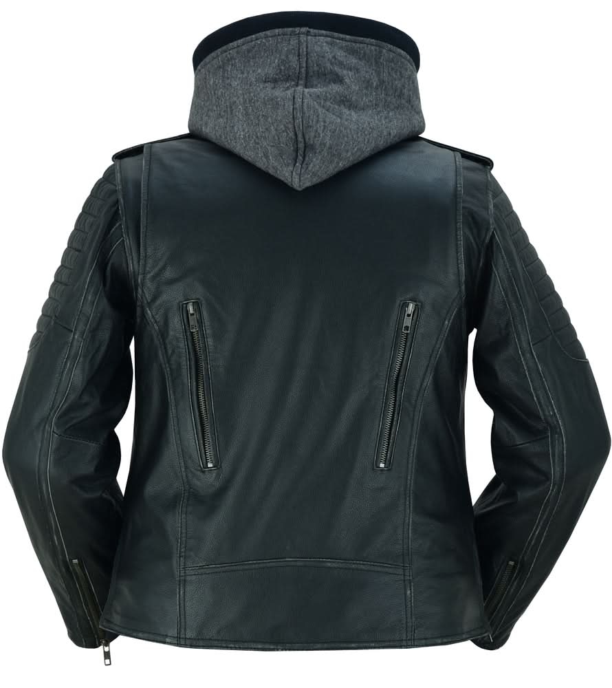 Women's Premium Cowhide Motorcycle Riding Jacket- "Rush Charm"