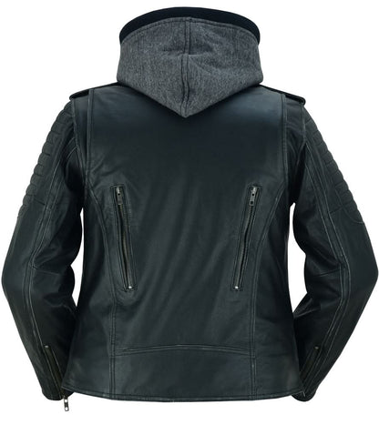 Women's Premium Cowhide Motorcycle Riding Jacket- "Rush Charm"