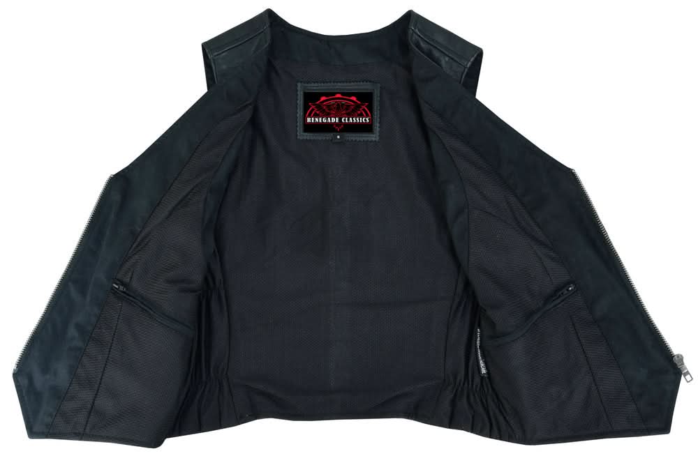 Women's Lightweight Lambskin Leather Vest with Zipper Front