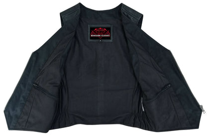Women's Lightweight Lambskin Leather Vest with Zipper Front