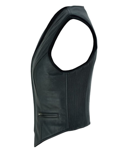 Women's Lightweight Lambskin Leather Vest with Zipper Front