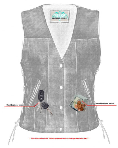 Women's Antique Brown Leather Western Style Vest