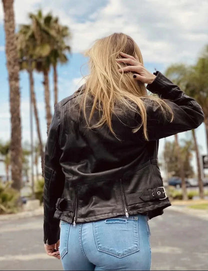 Women's Updated Classic Lightweight Motorcycle Riding Jacket
