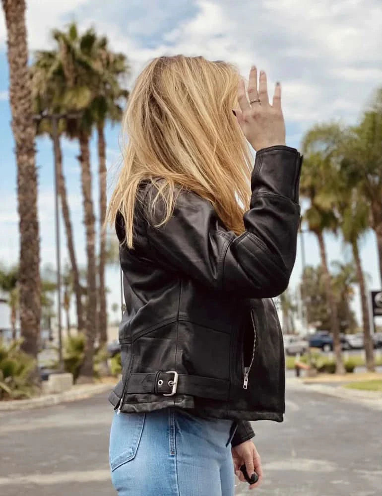 Women's Updated Classic Lightweight Motorcycle Riding Jacket
