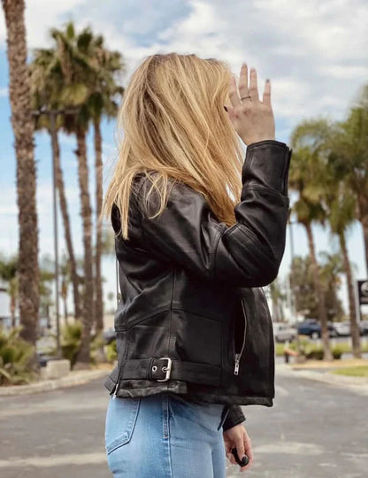 Women's Updated Classic Lightweight Motorcycle Riding Jacket