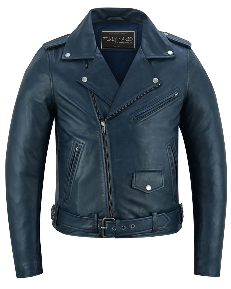 Women's Fashion Leather Jacket "Moonlight" in Navy Blue
