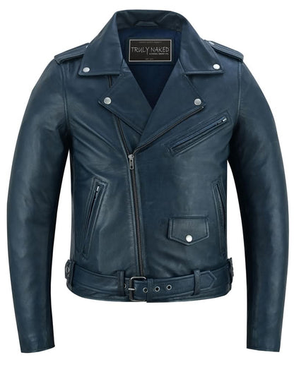 Women's Fashion Leather Jacket "Moonlight" in Navy Blue
