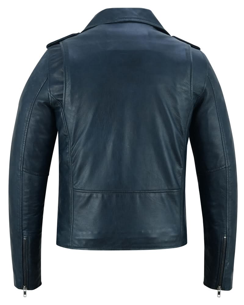Women's Fashion Leather Jacket "Moonlight" in Navy Blue